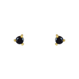 Boucles dorées XS et pierre naturelle - ZIRCON NOIRE