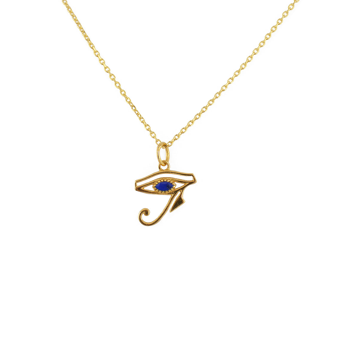 Collier doré oeil d'horus (S) et pierre naturelle