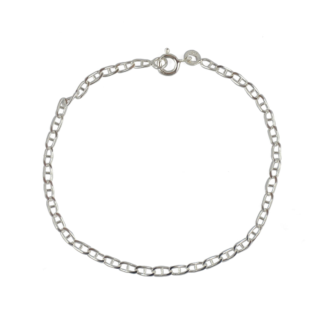 Bracelet argent maille marine aplatie
