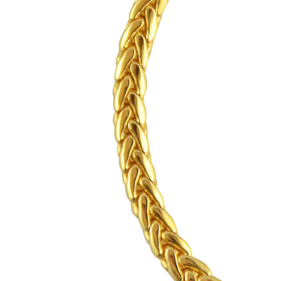 Bracelet doré maille palmier plate