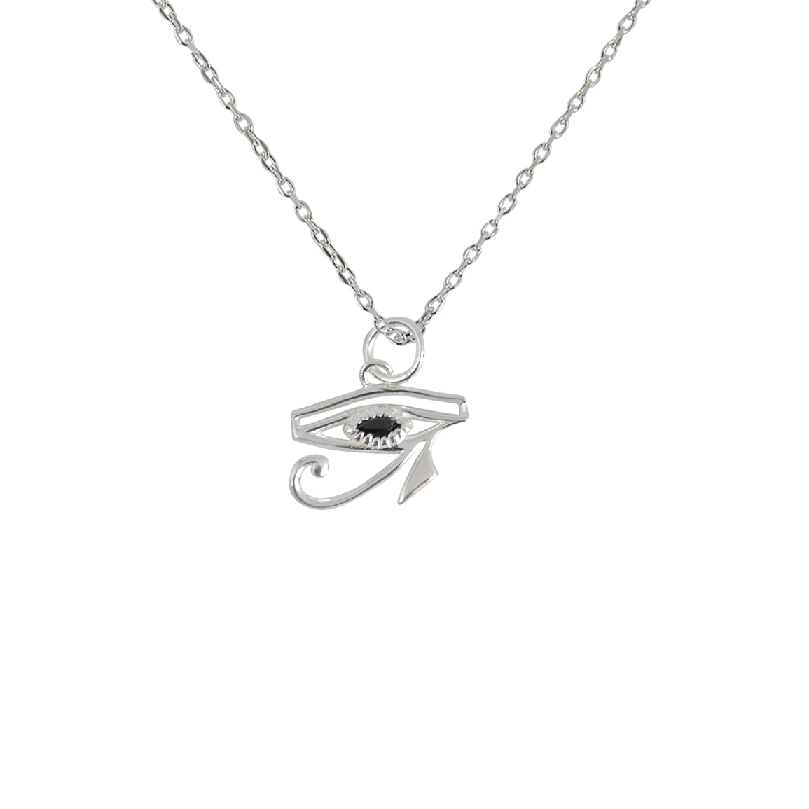 Luckyteam bijoux femme argent 925 collier oeil d'horus onyx noir