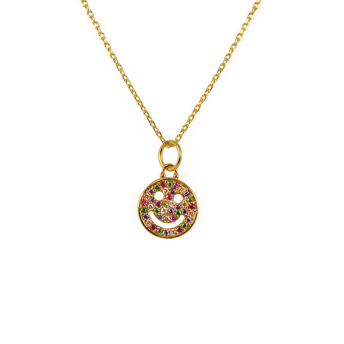 Collier doré smile zircons - ZIRCONS MULTICOLORES