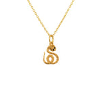 Collier doré serpent enroulé et zircons - ZIRCONS NOIRS