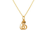 Collier doré serpent enroulé et zircons - ZIRCONS NOIRS