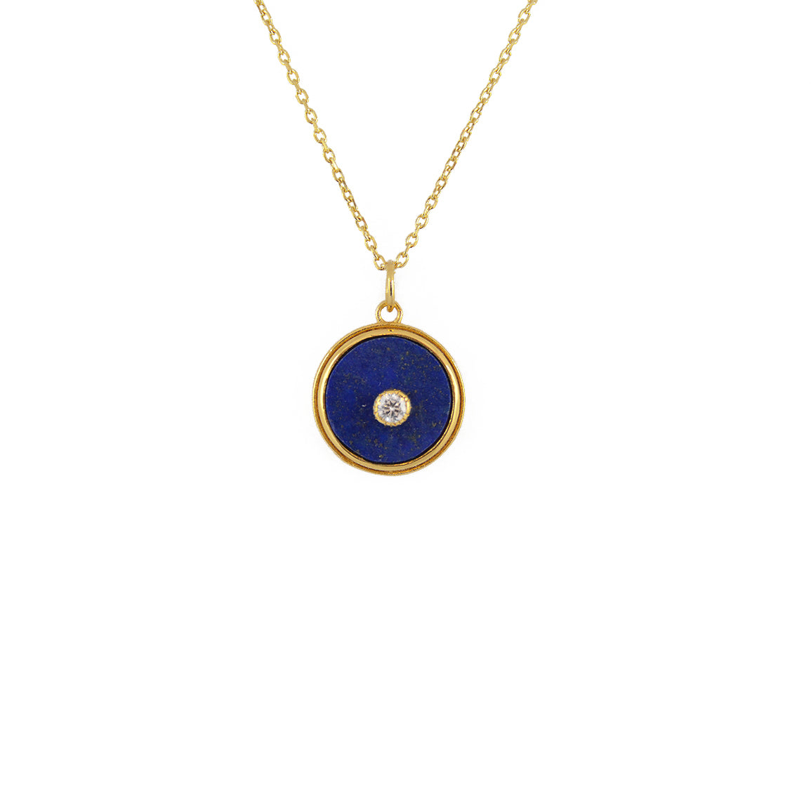 Collier doré médaille pierre et zircon chaque jour davantage