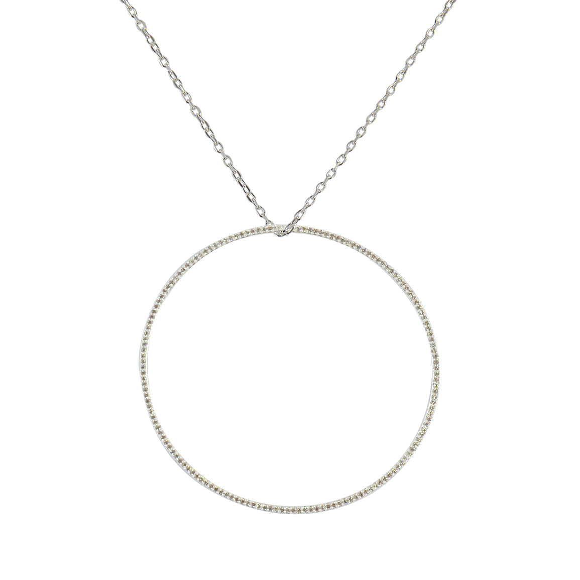 Collier argent 925 anneau zircons (S M L XL) - XL