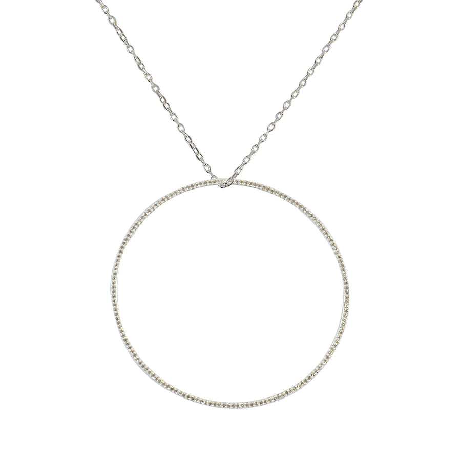 Collier argent 925 anneau zircons (S M L XL) - XL