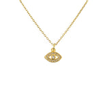 Collier petit oeil doré et zircons blancs