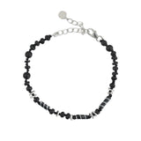 Bracelet argent 925 bois noir et mali