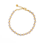 Bracelet perles dorées et pierres facettées - ROSE PALE
