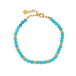 Bracelet doré et perles naturelles mix - TURQUOISE