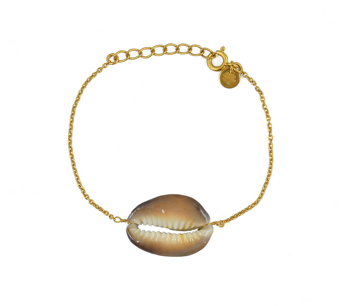Bracelet doré coquillage