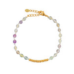 Bracelet pierres facettées et disques dorées - LABRADORITE