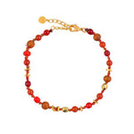 Bracelet perles noeuds et disques dorés - ROUGE & BOIS