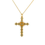Collier doré croix pierres - PREHNITE