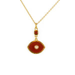 Collier doré oeil pierre et zircons - ONYX ROUGE