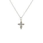 Collier argent 925 croix feuille labradorite