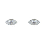 Boucles puces argent 925 oeil martelé et zircon - Boucles