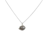 Collier argent 925 pendentif oeil et cils - Colliers