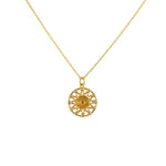 Collier doré médaille ajourée oeil et zircons - ZIRCONS