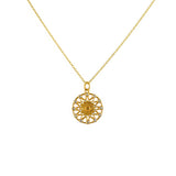 Collier doré médaille ajourée oeil et zircons - ZIRCONS