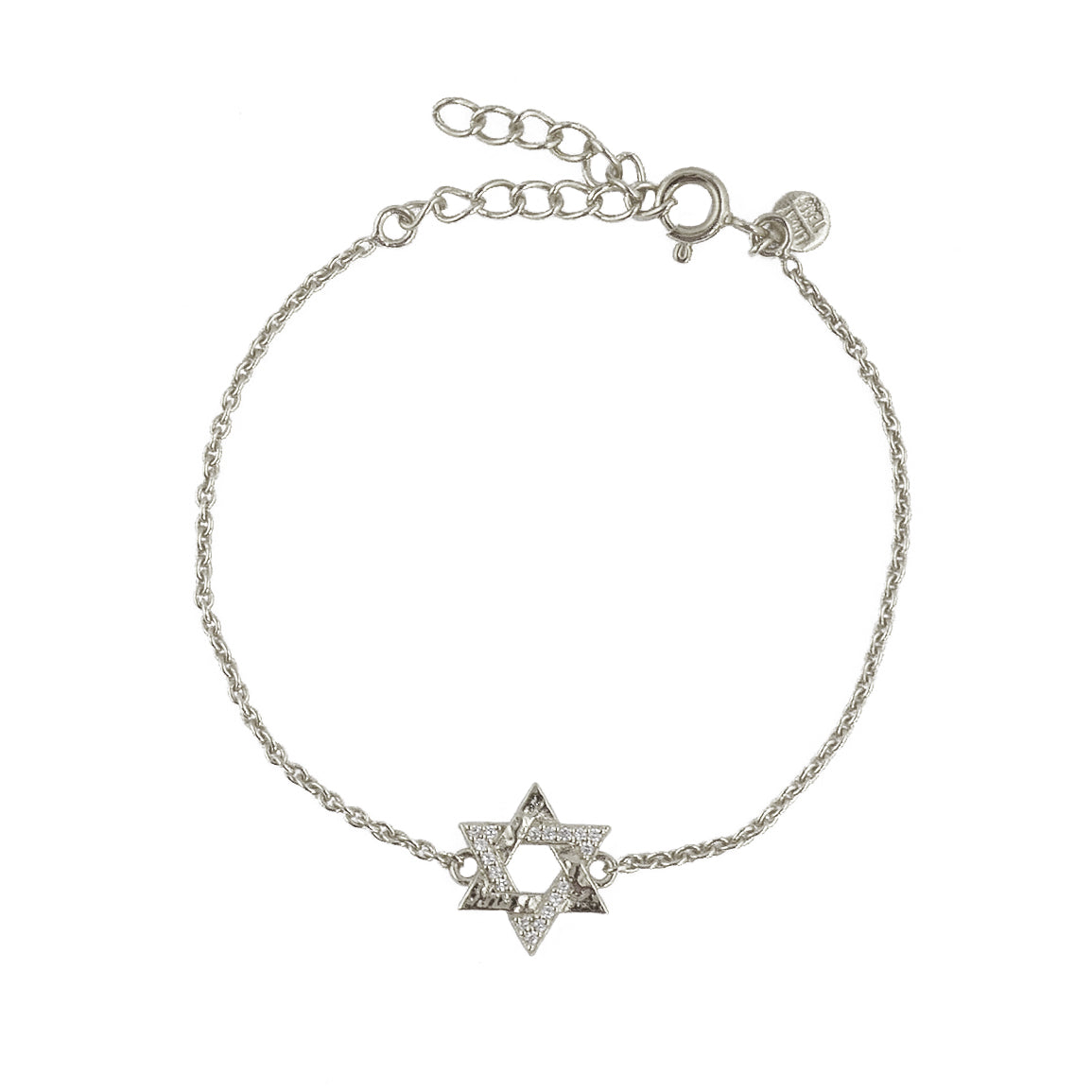 Bracelet argent 925 étoile de David et zircons