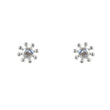 Boucles puces argent 925 soleil et zircon - Boucles