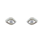 Boucles argent 925 puces oeil et zircon - Boucles d’oreilles