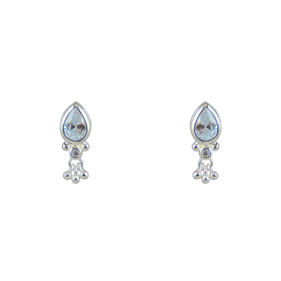Boucles argent 925 goutte et pampilles - Boucles d’oreilles