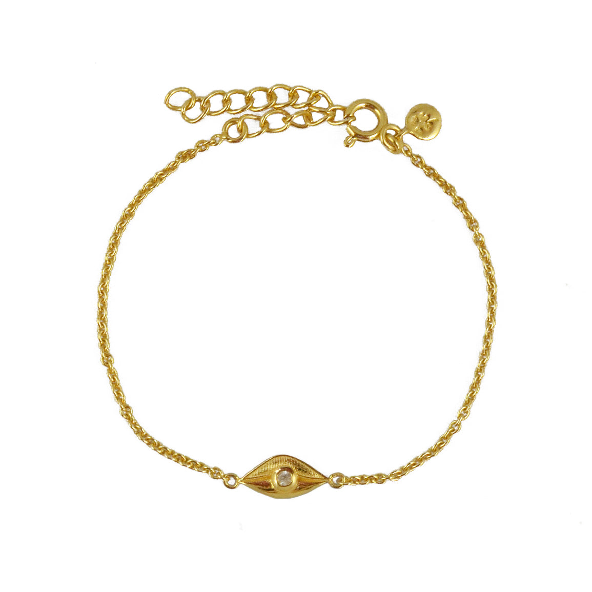 Bracelet doré petit oeil et pierre - PIERRE DE LUNE