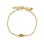 Bracelet doré petit oeil et pierre - PIERRE DE LUNE