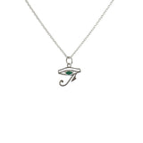 Luckyteam bijoux femme argent 925 collier oeil d'horus onyx verte