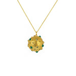 Bola doré cratères pierres - PREHNITE & ONYX VERTE