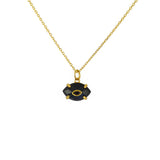 Collier doré oeil en pierre et zircon - ONYX NOIRE