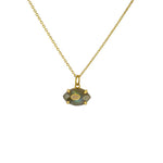 Collier doré oeil en pierre et zircon - LABRADORITE