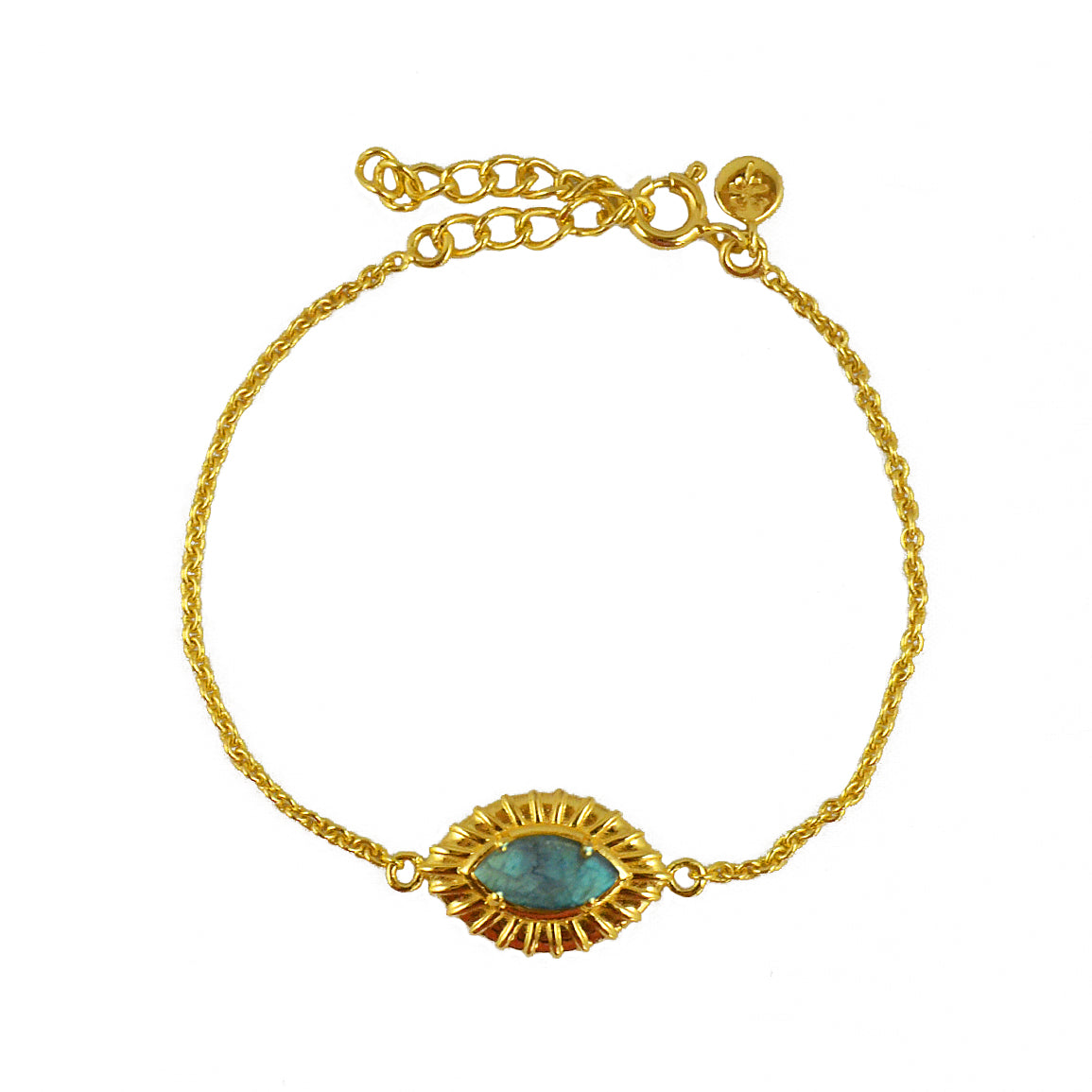 Bracelet doré oeil strié et pierre - LABRADORITE