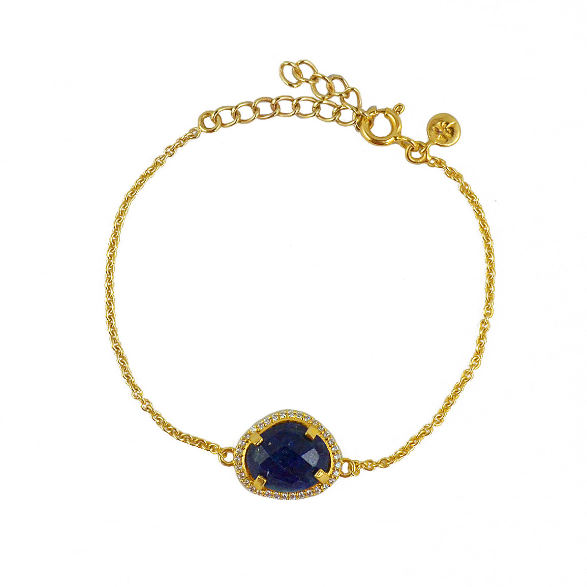 Bracelet doré pierre serti 4 griffes et zircons - LAPIS