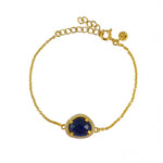 Bracelet doré pierre serti 4 griffes et zircons - LAPIS