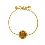 Bracelet doré et médaille martelée Toi & Moi