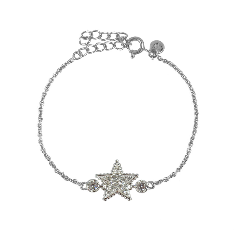 Bracelet argent 925 étoiles zircons