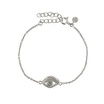 Bracelet argent 925 oeil texturé et pierre - ZIRCON