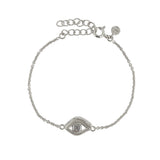 Bracelet argent 925 oeil texturé et pierre - ZIRCON