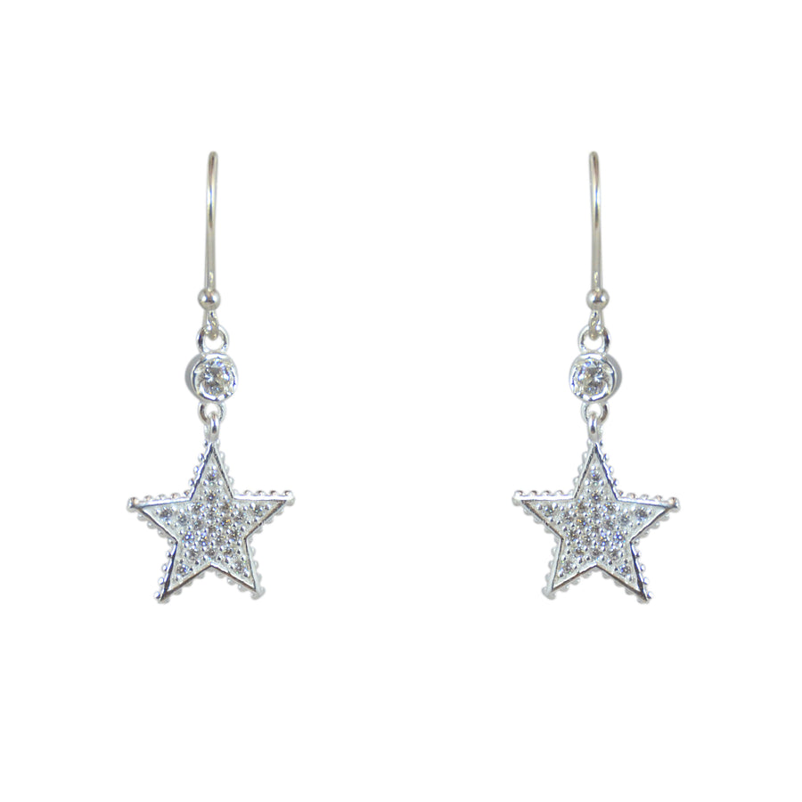 Boucles argent 925 étoile et zircons