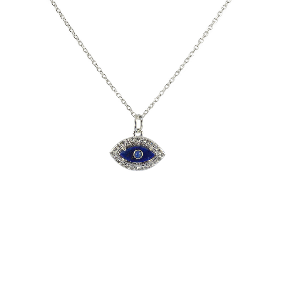 Luckyteam bijoux femme argent 925 collier oeil lapis lazulis