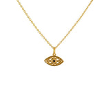 Collier doré oeil arabesque et zircon