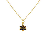 Gold necklace with star of David pendant and zircons