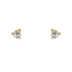 Boucles dorées XS et pierre naturelle - ZIRCON BLANC