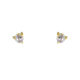 Boucles dorées XS et pierre naturelle - ZIRCON BLANC