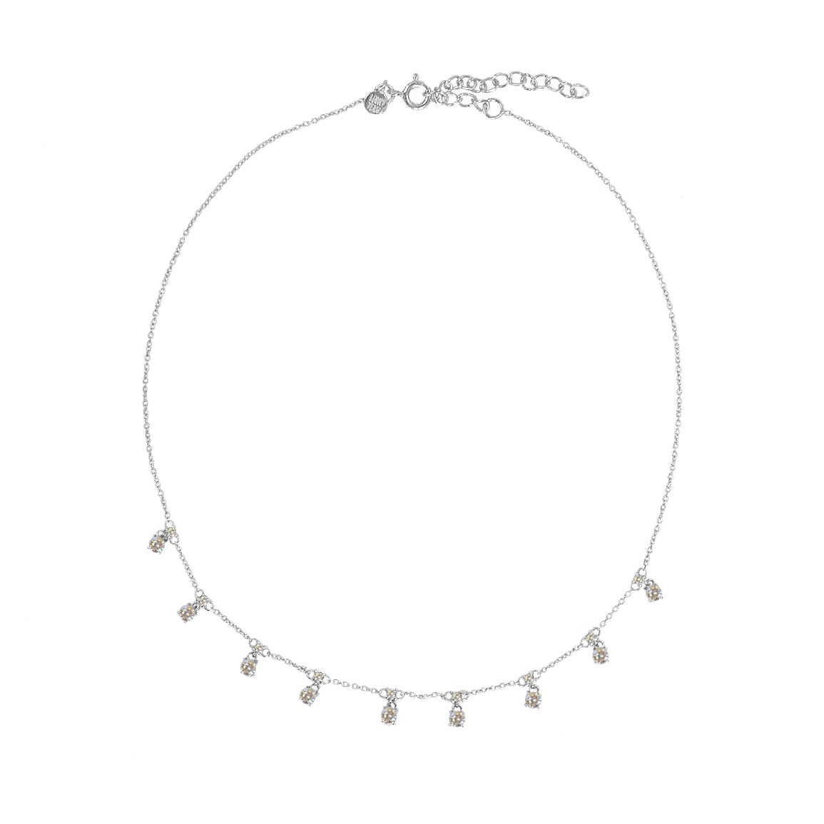 Collier argent 925 et pampilles zircons