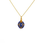 Collier doré pendentif pierre cabochon et étoile - LAPIS -